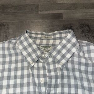 J. Crew Men's Gray Plaid Button Down Shirt